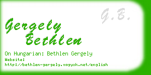 gergely bethlen business card